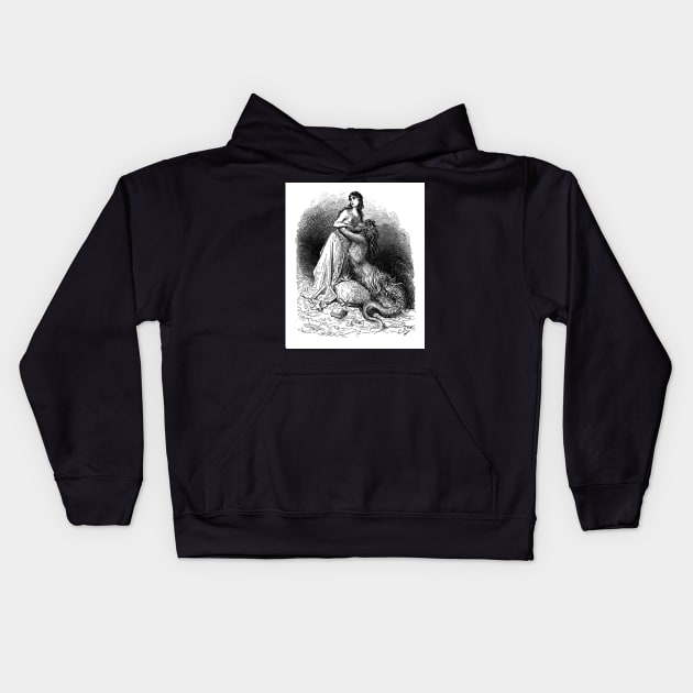 Proteus & the Ebudan princess - Gustave Dore Kids Hoodie by forgottenbeauty